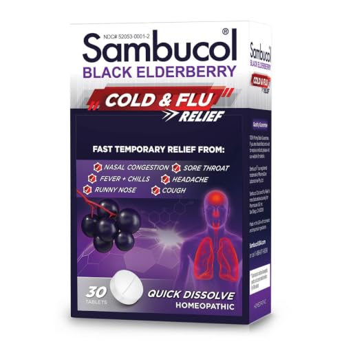 Sambucol Cold and Flu Relief Tablets - Quick-Dissolving - 30 Count