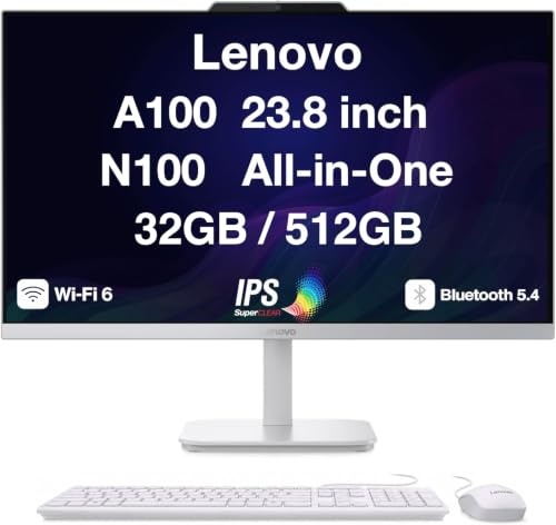 Image of Lenovo A100 24 inch FHD All-in-One Desktop Intel N100, 32GB DDR5, 512GB SSD