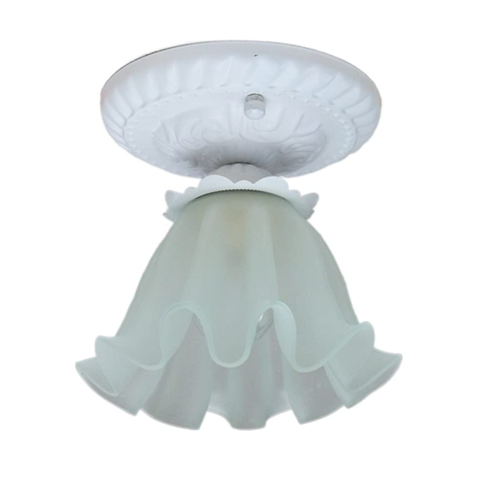 Luz de techo de dormitorio estilo cúpula rural blanca de una cabeza empotrada