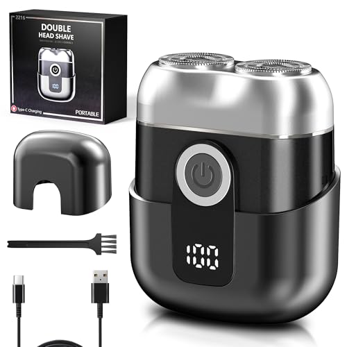 Yeerain Mini Rasierer Herren Elektrisch mit LED-Anzeige, IPX6 Wasserdichter Elektrorasierer Herren, Tragbarer Stumm Waschbar Mini Elektrorasierer, Shaver Men Grau Yeerain Mini Rasierer Herren Elektrisch mit LED-Anzeige, IPX6 Wasserdichter Elektrorasierer Herren, Tragbarer Stumm Waschbar Mini Elektrorasierer, Shaver Men Grau