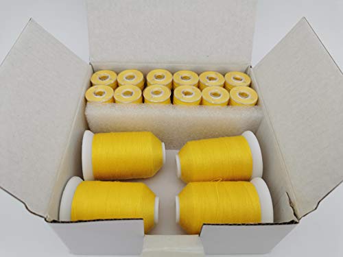 Combo de Cintas de Coser DOUBLELIN Size A 205 Amarillo 36 Bobinas + 4 Hilos miniatura 3