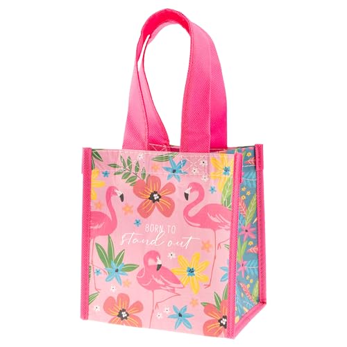 Karma Reusable Gift Bags, Tote Bag and Gift Bag with Handles, Perfect for Christmas and Party Bags RPET 1 Flamingo