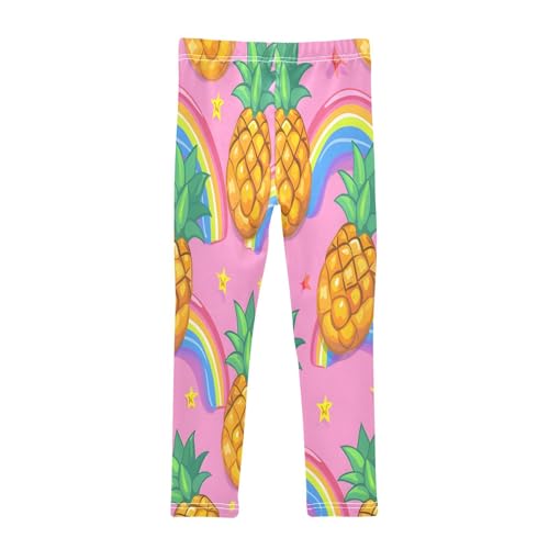 Toddler Girls Leggings Printed Yoga Pants Leggings Pineapple Rainbow Cartoon Style for Kids2