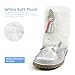 MIXYOS Girls Unicorn Snow Boots Glitter Fuzzy Warm Winter Shoes with Side Zipper for Toddler (Silver, 7)
