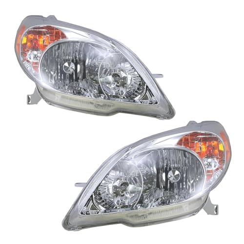 Image of TRQ 2 Piece Headlight Assembly Set Driver & Passenger Side Compatible with 2003-2008 Toyota Matrix TO2502140 TO2503140