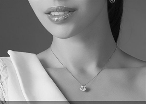 BROWOL Damen Damen Zirkon Kurze Punktclavicle Kette Halskette 925 Silber Schmuck Halsband