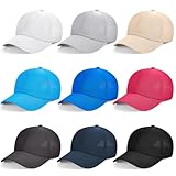 9 Pcs Mesh Baseball Cap Bulk Unisex Breathable Sun Hat Sports Running Hats Adjustable Size Plain Blank Trucker Hat (Mixed Colors)