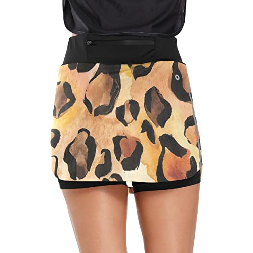 ODAWA Saia esportiva feminina com textura animal leve saia de golfe tênis shorts esportivos P-GGG, T