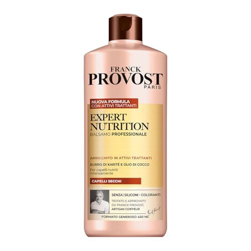 Franck Provost, Expert Nutrition, Balsamo Professionale Per Capelli Secchi, Effetto Nutriente, Con Burro di Karité e Olio di Cocco, 450 ml