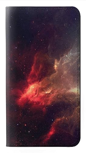 Étui pour iPhone 15 Red Nebula en cuir pour éviter les rayures d'écran