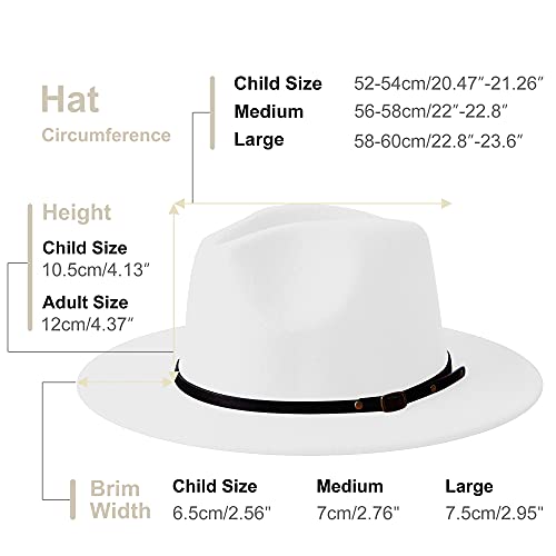 Image of Wide Brim Fedora Hats for Women Men Two Tone Dress Hat Felt Panama Hat in Two Audlt Size