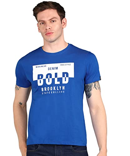Image of Urbano Fashion Men's Graphic Printed Round Neck Half Sleeve Slim Fit Cotton T-Shirt