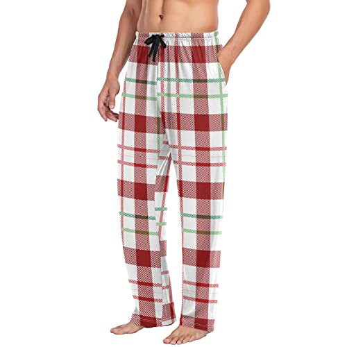 Plaid Men's Pajama Pants Lounge Pajama Bottoms with Pockets Lightweight Sleep Lounge PJ Bottoms4