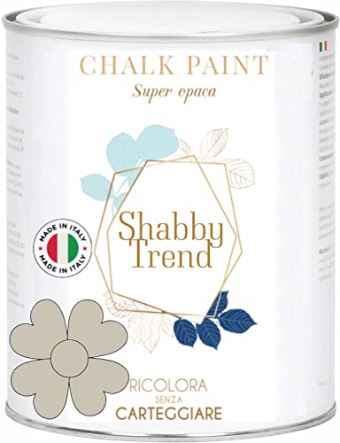 GENERICO SHABBY TREND® CHALK PAINT Pittura Shabby Chic Vintage Mobili Pareti Extra Opaca 120 VARIANTI (375ml, SABBIA ANTICA)