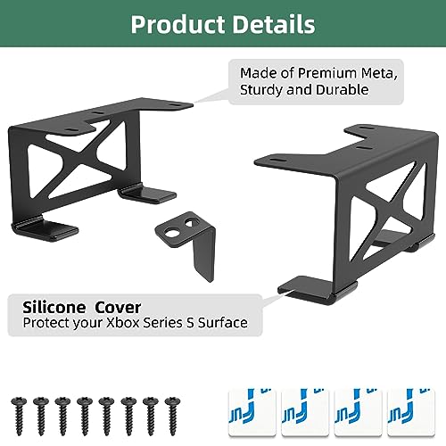 Image of Under Desk Storage Mount Compatible for Xbox Series S,Under Desk Holder Compatible for Xbox One S /X,Xbox 360,Metal Under Desktop Storage Mount,Desktop Mini PC Holder