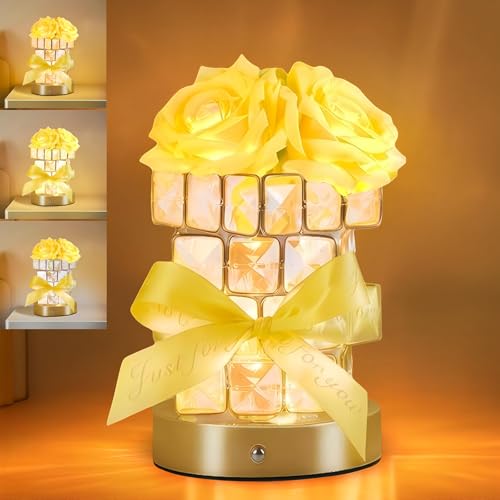 Image of Rose Flower Lamp,Birthday Gifts for Women Cordless LED Touch Night Light