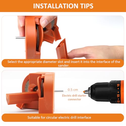 TNSLAND Schleifgerät für Bohrer, vielseitig einsetzbar, tragbar, mit 2 Diamantschleifscheiben und 3 Schleifblöcken für gehärteten Stahl, Kobalt, Orange