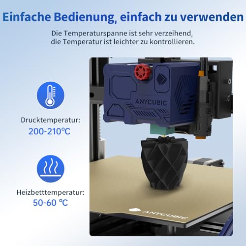 ANYCUBIC Filament 1.75 PLA Schwarz, 1kg 3D Drucker Filament PLA, Filament 3d Druckmaterialien, Vakuumverpackung, Intelligente Identifikation – Bild 5