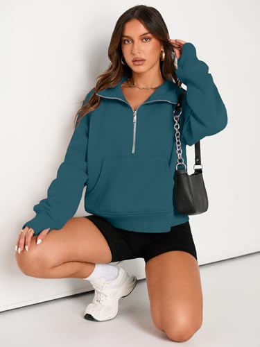 Image of AUTOMET Womens Sweatshirts Half Zip Cropped Pullover Fleece Quarter Zipper Hoodies 2026 Fall Fashion Outfits Clothes