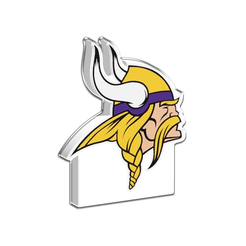 Image of Rico Industries NFL Football Minnesota Vikings Standard Acrylic Shape Cut 3 inch Desk Art - Premium Freestanding Acrylic Display, Precision‑Cut Mini Desk Decor,for Home, Office, or Gift Giving