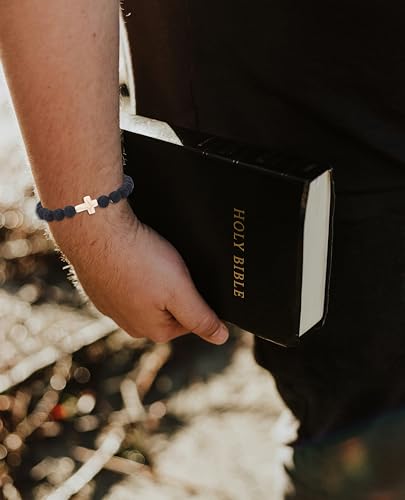 8Pcs Cross Beaded Bracelet for Women Christian Gifts Religious Cross Bracelet 8mm Natural Stone Bracelet Christian Jewelry Faith Gift3