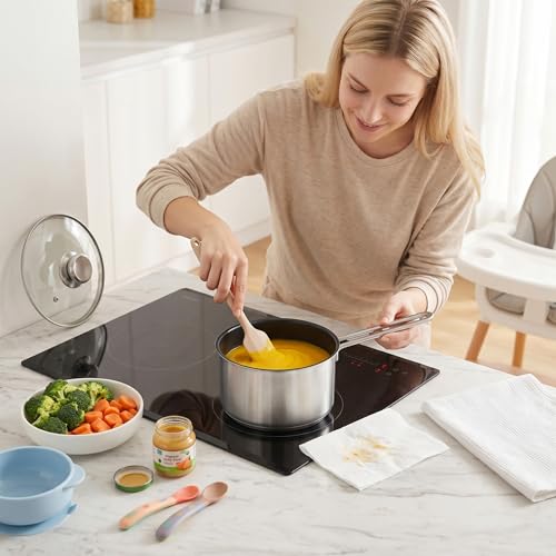 Poêle antiadhésive casserole 1L pour plaque de cuisson électrique et induction