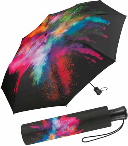 Parapluie automatique noir multicolore pliable compact pour les jours de pluie citadins