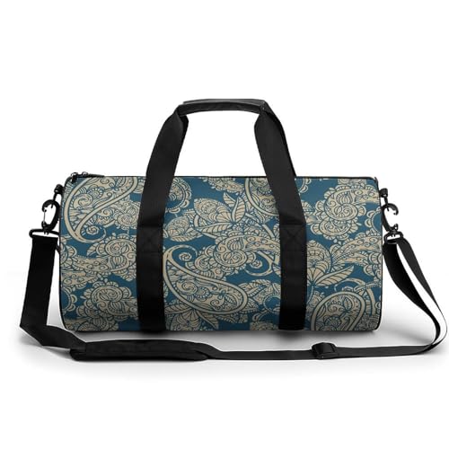 スポーツバッグ ペイズリー柄 ボストン ジムバック シューズ収納 ドラムバッグ 大型ゴルフ 機内持込 靴入れ ヨガ トラベルダッフル 軽量 大容量 防水 メンズ レディース 乾湿分離 シューズポケット付き
