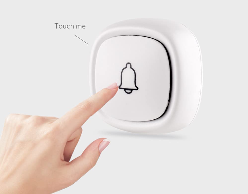 Timbre InaláMbrico Enchufe De Pared Inalámbrico, Diseño De Timbre a Prueba De Agua De 4 Volúmenes Con LED Intermitente Blanco Ideal Para Timbre De Entrada De Puerta Enchufable Adecuado Para Familias