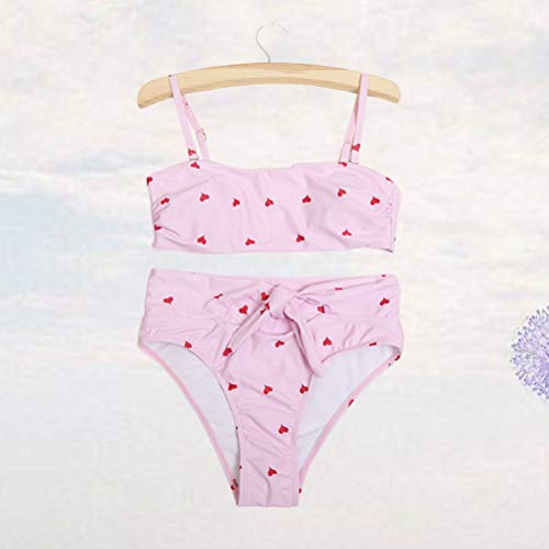 Biquíni feminino sexy push-up roupa de banho duas peças maiô com estampa acolchoada (rosa/G)