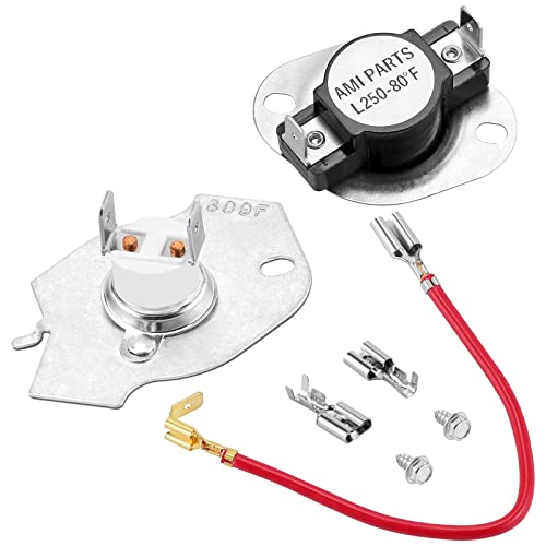 AMI PARTS 279816 Dryer Thermal Fuse & Thermostat Replacement Part Kit Replaces 3399848 3977393 AP3094244