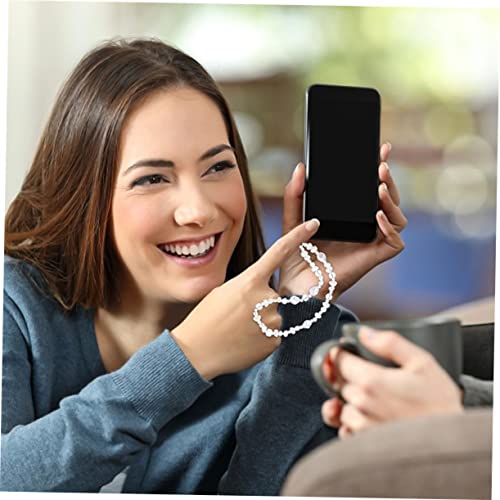 Hemobllo 4 Pçs De Alças Para Celular Cordão Pérola Decoração Pérola Chave Pulseira Decoração Telefon