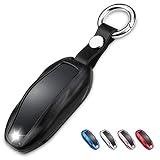 QBUC for Tesla Key Fob Cover with Keychain Compatible with Tesla Model S/3/Y Keyless Protection Case