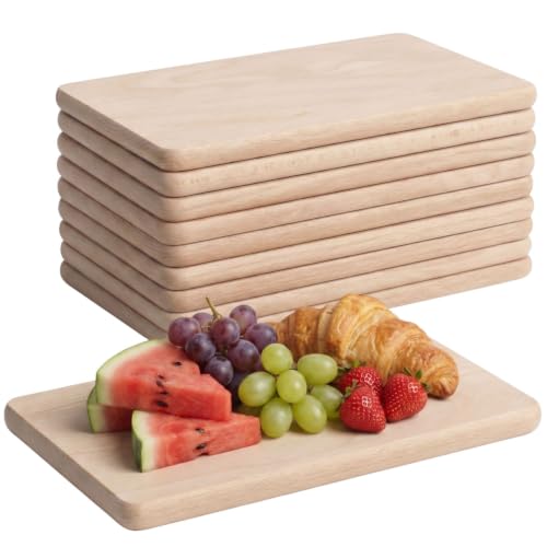 Frühstücksbrettchen Holz 10er Set aus Massivholz 24 x 14 x 1 3 cm