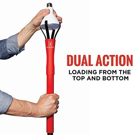 Bulb Grabber Light Bulb Changer for High Ceilings with 11FT Telescoping Pole, Universal NO ATTACHMENTS Needed