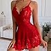 Famstar Lingerie for Women Babydoll Chemise Sexy Lingerie Sets Nightgown Lace Dress Sleepwear Teddy Outfits for Women Red