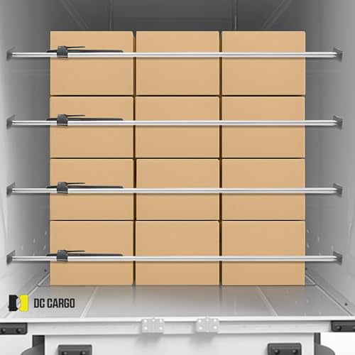 Image of DC Cargo Mall Heavy-Duty Adjustable Load Lock Bars for Trailers - Pack of 2 - Truck Cargo Bars - Load Bars for Enclosed Vans and Reefers - 89-104 Inches Long Steel Ratcheting Cargo Bar