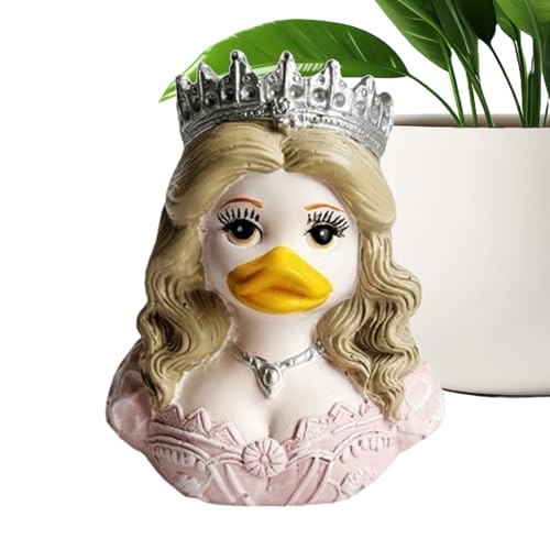 Stronrive Estatua De Pato - Figura Decorativa De Pato De Resina para Salpicadero De Coche - Escultura Decorativa para Escritorio Oficina Cumpleaños Interiores Estante Amantes Animales Cocina Fiestas