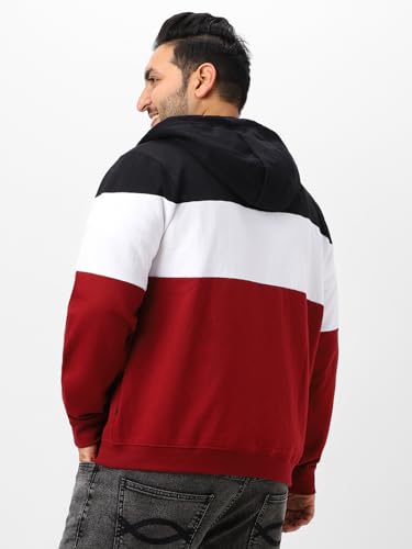 Image of Urbano Plus Men's Cotton Zippered Hooded Casual Winterwear Sweatshirt