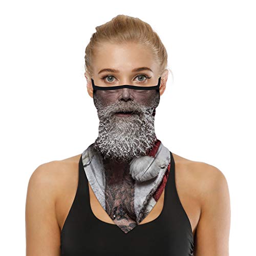Preisvergleich Produktbild Sannysis Bandana Mundschutz Halstücher mit Motiv Lustig Santa Schneemann Schlauchschal Waschbar Mund und Nasenschutz Schals Erwachsene Weihnachten Kostüm Zubehör (B1)
