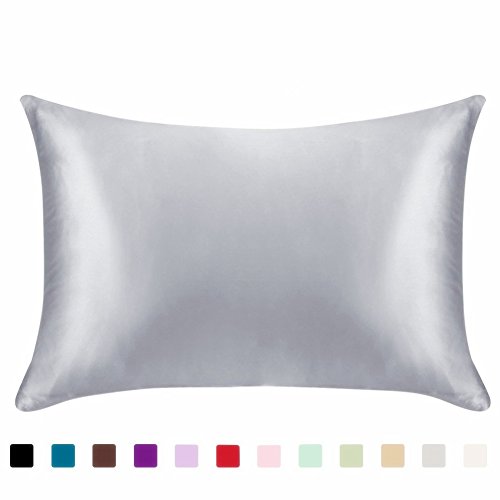 juwenin, satén de lujo funda de almohada con cremallera (satén de seda Funda de almohada para pelo) Juego de 2