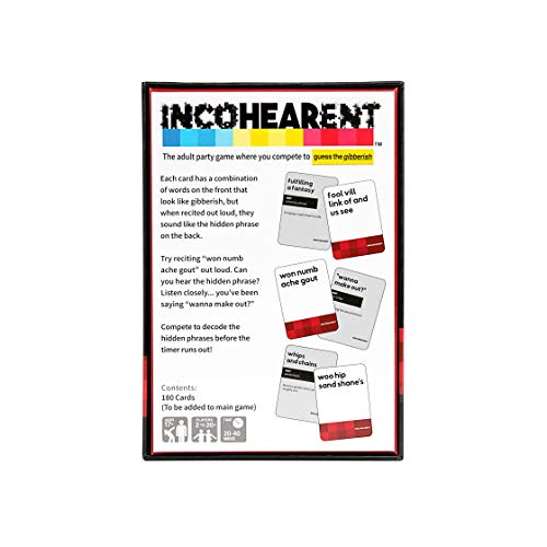 Image of WHAT DO YOU MEME? Incohearent Expansion Pack NSFW Edition By Relatable, Designed to Add On to Incohearent Core Game, Funny Card Game for Adults, Good for Party Games, Includes 180 Cards