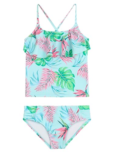 Image of Kanu Surf Girls' Charlotte Flounce Tankini Beach Sport 2-piece Swimsuit
