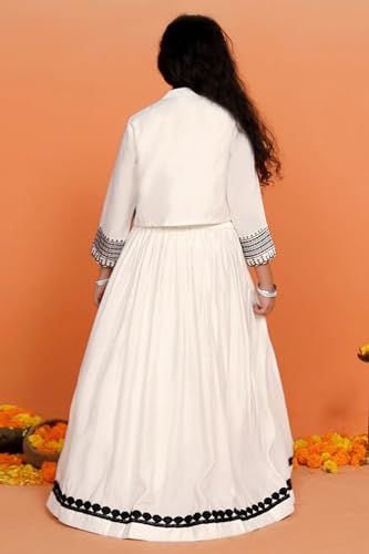 Image of Fashion Dream Girls Silk Blend Readymade Embroidered 3 Piece Lehenga Choli Set|Lehenga Choli,Ethnic Wear|Lehenga for Kids|Lehenga Set
