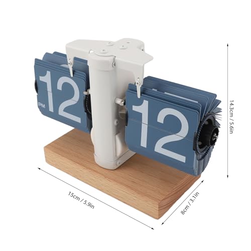 Reloj digital retro abatible con base de madera y mecanismo interno a pilas 5