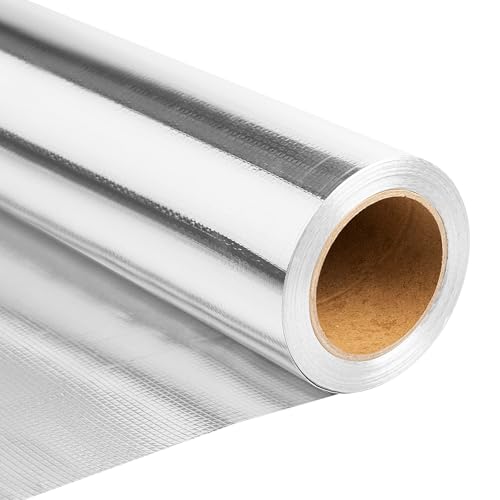 ZXQDRE Sauna Foil Vapor Barrier 500 sqft Aluminum Insulation Roll Heavy-Duty Non-Perforated Reflective Thermal Barrier for Energy Efficient Sauna Attic Garage and Crawl Space (4FT x 125FT)