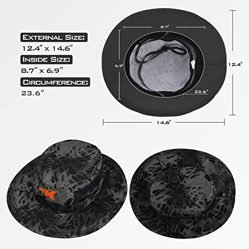 Kastking Sol Armis Upf 50 Boonie Hat - Sun Protection Hat, Fishing Hat - Breathable Fabric - Comfortable - Prym1 Camo,Blackout #TOP3