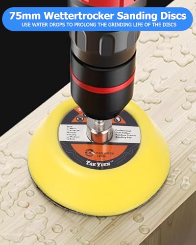 Kit de Pulido y Restauración de Faros de Coche 133 Piezas con Discos de Lijado 75mm para Taladro, Incluye Barniz Protector y Lijas Húmedas/Secas (60-10000 Granos) - imagen 6