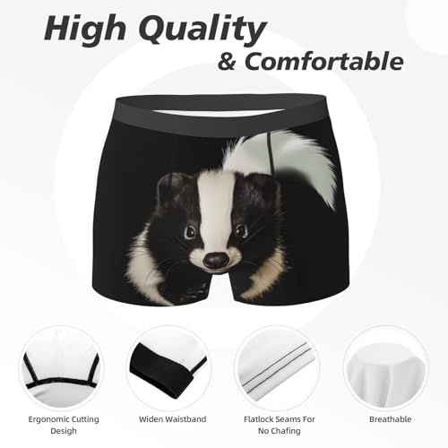 Cute Skunk Print Men'S Boxer Briefs 95% Polyester + 5% Spandex For All-Day Wear2