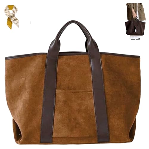 Sac à main vintage en daim souple idéal pour le bureau et les trajets quotidiens
